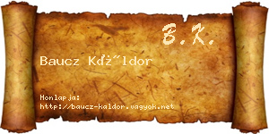 Baucz Káldor névjegykártya